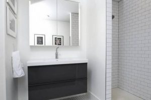 Bathroom Designs Thumbnail size Enchanting Black As Well As White Dwell Magazine Bathroom Decoration Using White Brick Tile Bathroom Wall Including Modern Black Wood Bathroom Vanity As Well As Mirror Bathroom Cabinet Breathtaking Picture