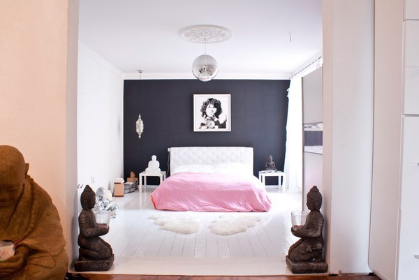 Bedroom Designs Exciting Modern Bedroom Design Ideas For Girls With White Wall White Ceramic Flooring White Bed Pink Bed Covers Chandelier Design Modern Colors For Bedrooms