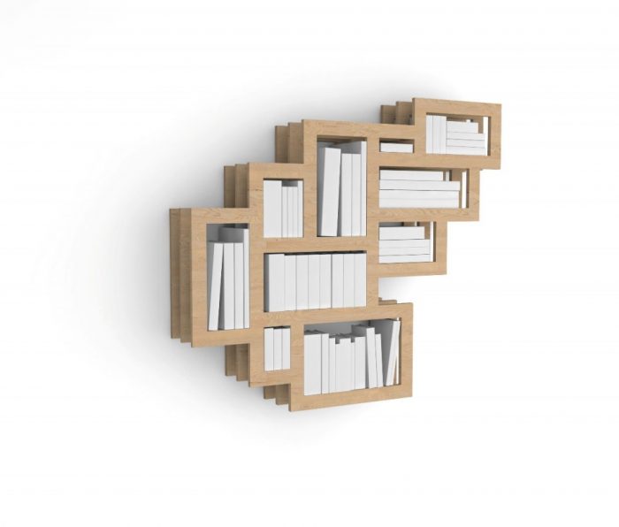 Furniture + Accessories Medium size Furniture + Accessories Furniture Cool Wooden Wall Mounted Bookshelves Design By Gerard De Hoop With Three Layered Frames Idea Creative And Unique Bookshelves Designs Wall Hanging Bookshelf Ideas Shelving Design The Use Of Shelving Design