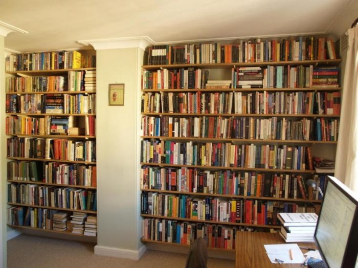 Furniture + Accessories Medium size Furniture Fabulous Big Wall Mounted Bookshelves Design Filled The Room With Wood Shelving Idea For Library Or Home Office Creative And Unique Bookshelves Designs White Wall Shelving Design