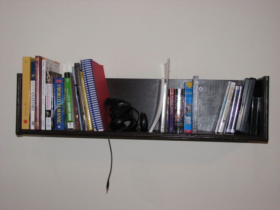 Furniture Very Minimalist Design Of Diy Wall Mounted Bookshelf Idea With Black Color Finish 37 Creative And Unique Bookshelves Designs Wall Mounted Book Shelving Systems Diy Wall Shelving Design Furniture + Accessories