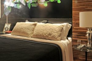 Ideas Thumbnail size Girl Bedroom Design Ideas With Wooden Wall Brown Fur Rug Round Glass Table Cozy Bed With Flower Headboards Pillow Black Bed Covers Table Lamp Wooden Flooring Modular Houses Ideas