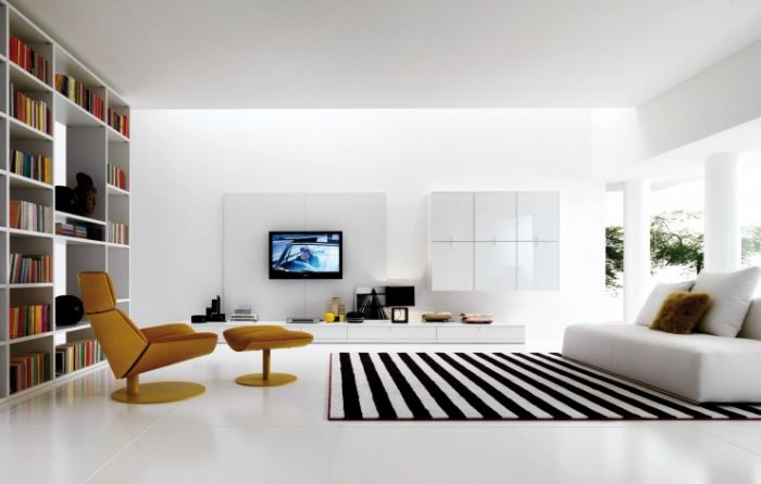 Interior Design Living Room Design Ideas With Black And White Carpet Flooring Ideas For Living Room Interior Design Ideas With Bookshelves Design Ideas With White Sofa And Cushion Ideas Environmentally Friendly Carpet For Interior