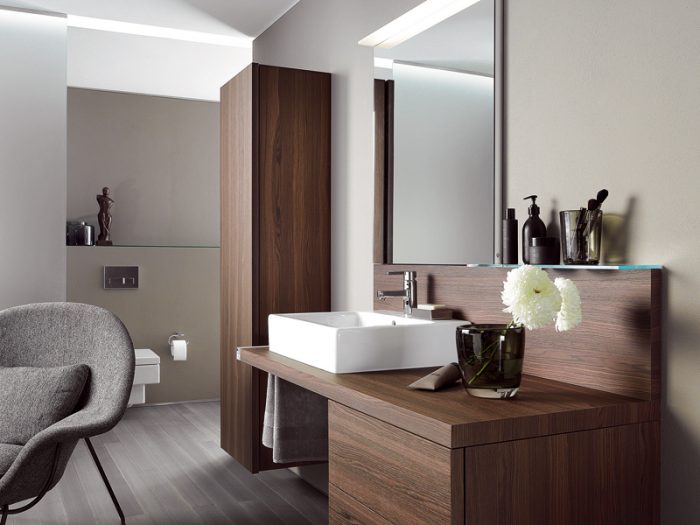 Bathroom Designs Modern Bathroom Inspiration For Modern Bathroom Design Ideas With Washbasin Cabinet Design With Stainless Steel Faucet Design With Bathroom Mirror With Wood Floor Design Bathroom Models With Different Tile Materials