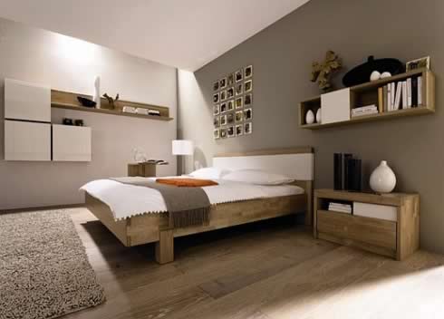 Ideas Modern Bedroom Design Ideas For A Perfect Bedroom For Boy With Cozy Bed Brown Bed Cover Pillow Brown Wall Fur Rug Wooden Flooring Wall Bookcase Floor Lamp Shelves Design What To Look For When Buying A Mattress For You