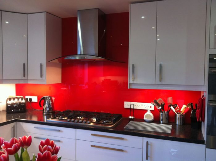 Kitchen Designs Medium size Modern Kitchen Design Ideas Red Splashback Fresh Cut Flower Grey Kitchen Cabinet Fireplace Stainless Smoke Hole Appliances White Stopcontact Microwaves Ovens Drawer Knife Stainless Design