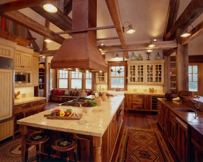 Kitchen Designs Medium size Modern Reclaimed Wood Kitchen Cabinets For Eco Friendly Home Escorted By Stainless Range Hood As Well As High Ceiling Decoration Eco Friendly Countertops For Kitchens