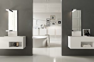 Bathroom Designs Thumbnail size Modern White Italian Bathroom Design Ideas With White Bathroom Vanity Units With Mirror And White Bathtubs And White Wall Units Design For White Bathroom Design Ideas