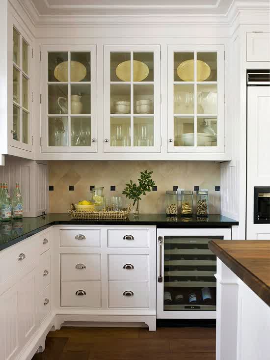 Small White Kitchen Cabinets Design Ideas For White Kitchen Design Ideas With Laminate Flooring White Appliances Wooden Countertop Design For Kitchen Interior Ideas Ideas