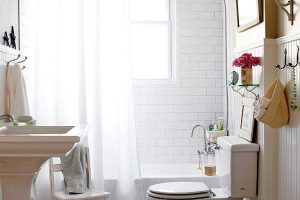 Bathroom Designs White Design Ideas For Small Bathroom Design Ideas With Brick Wall Brown Flooring White Toilet Washbasin Stainless Faucet White Wall Mirror Shower Design Ideas Reasons And Benefits In Best Bathroom Remodel Ideas