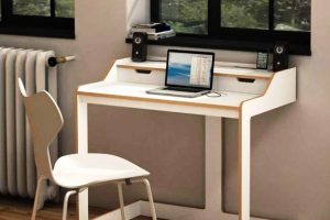 Furniture + Accessories White Small Computer Desk Design Ideas With White Chair With Wooden Flooring Design And Glass Window With White Chair For Home Office Design Ideas Small White Color Small Computer Desk