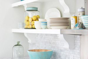 Ideas Thumbnail size Absolute Turquoise Accents For Open Kitchen Shelves Design Ideas White Wall Painting Ideas White Kitchen Island Design Ideas Stove