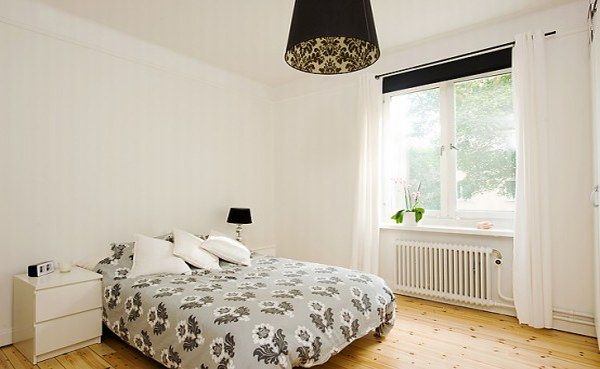 Bedroom Designs Amazing Modern Swedish Bedroom Designs Ideas With White Wall Glass Window White Curtains Flower Chandelier Table Lamp White Pillow Floral Comfy Bed Wood Floors Design Designer Bedrooms: Bedroom And Its Furniture