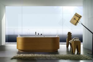 Bathroom Designs Thumbnail size Bathroom Designs Beautiful Bathtub Design Ideas For Modern Style Bathroom With Timber Finish Bathtub For Bathroom Design Ideas With Small Fur Rug With Floor Lamp And White Wooden Wall Images Sundries To Design A Bathroom Online