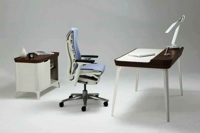 Furniture + Accessories Brown White Modern Home Office Desk Design Ideas And Home Office Furniture Sets With Ergonomic Swivel Desk For Home Office Design Ideas And Cabinet Ideas Minimalist And Modern Desk Design