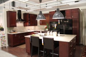 Kitchen Designs Thumbnail size Kitchen Design Ideas With Wood Kitchen Units Design With Wood Kitchen Cabinet Design With Kitchen Island Design With Marble Countertop With Wooden Flooring With Pendant Lamp