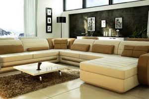 Furniture + Accessories Thumbnail size Living Room Design Ideas With White Coffee Table Design And Living Room Sets With Black Wall Painting With Sectional Sofa With White Curtain And Bay Window Ideas