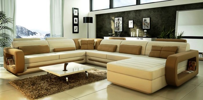 Furniture + Accessories Living Room Design Ideas With White Coffee Table Design And Living Room Sets With Black Wall Painting With Sectional Sofa With White Curtain And Bay Window Ideas Best Coffee Tables To Choose