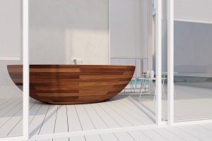 Bathroom Designs Modern Bathroom Design Ideas With Baula Bathtub Design American Walnut Modern Wooden Bathtub Design Ideas White Wooden Flooring Design Wood Bathtub Designs