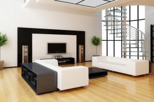 Ideas Thumbnail size Modern Living Room Design Ideas With Wood Vinyl Floor Design With White Sofa For Living Room Furniture Sets With Tv Wall Units Design With Stainless Steel Staircase Design Ideas