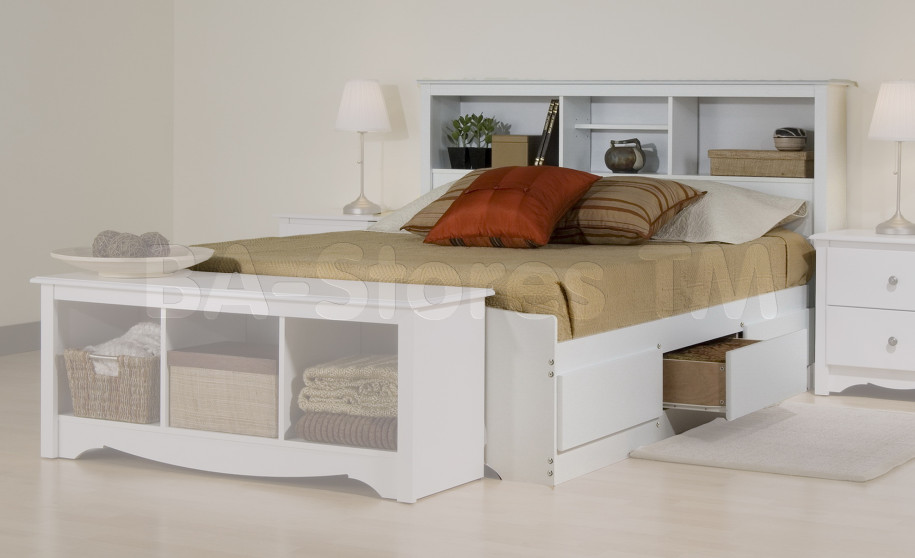 Furniture + Accessories Cool White Bed Styles Pictures Modern Furniture For Smal Bedrooms Escorted By Shelf Headboard Easy How To Make A Headboard Escorted By Shelves Also Storage Escorted By Brown Bed Sheet Also Stylish Pillowcases Creating And Beautifying Shelf Headboard