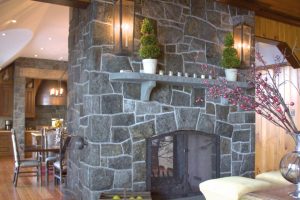 Living Room Designs Thumbnail size Creating A Rustic Natural Interior Divider Escorted By The Dark Grey Stones On How To Decorate A Stone Fireplace Walls Escorted By Complete Scheme Also Luxury Model