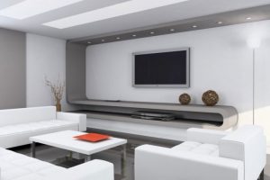 Furniture + Accessories Thumbnail size Furniture + Accessories Exciting Black Ceramic Tile Floor For Elegant Women Apartment Also Simple Modern Home Interior Sofa Styles Escorted By White Faux Leather Sectional Sofa Set Also Unique Sofa Beds The Function Of Unique Sofa Beds